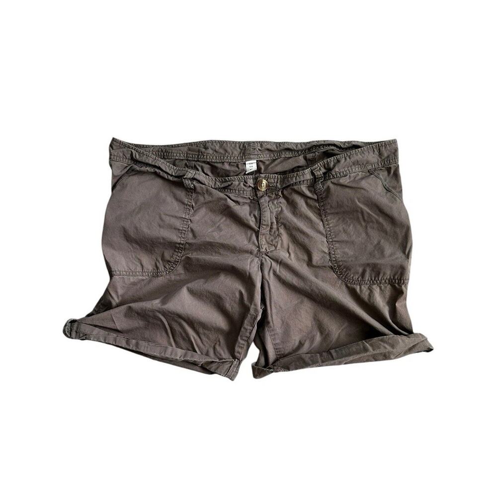 Old Navy Women's Plus Brown Chino Roll Cuff Cotton Lightweight Shorts 18